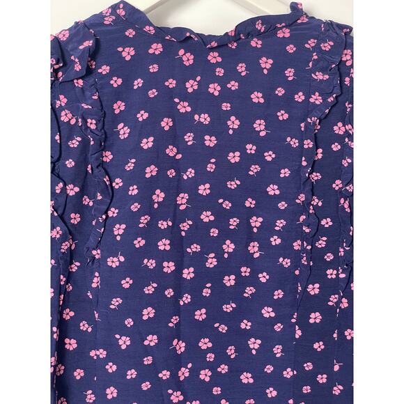 & Other Stories blue with pink flower print blouse SZ 2 - Picture 7 of 9